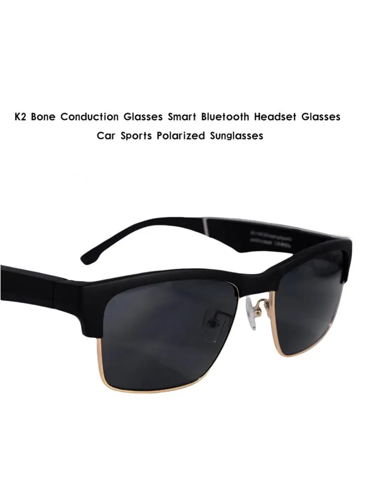 저렴한 K2 하이엔드 오디오 안경 골전도 스마트 헤드셋 2 In 1 무선 블루투스 호환 스마트 선글라스 핸즈프리 안경, 골전도 스마트 헤드셋