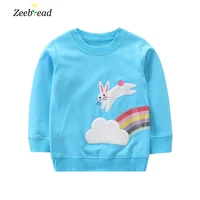 zeebread new arrival autumn winter rabbit embroidered girls sweatshirts cotton baby clothes hot selling kids tops sport shirts