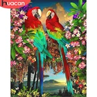 HUACAN краска по номеру попугай животные наборы для взрослых ручная краска ed DIY картина по номеру цветок на холсте домашнее украшение 40х50см