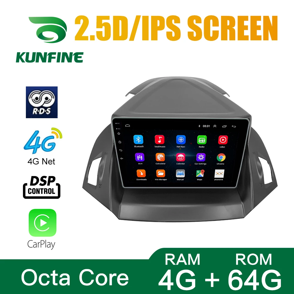 

Octa Core 1024*600 Android 10.0 Car DVD GPS Navigation Player Deckless Car Stereo For FORD Kuga 2013-2017 Radio Headunit wifi