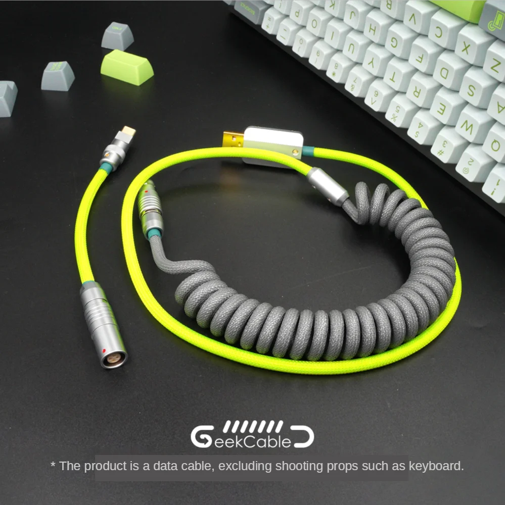

GeekCable Handmade Customized Mechanical Keyboard Data Cable for GMK Theme SP Keycap Line Lime Colorway Type-C Mini-USB Micro
