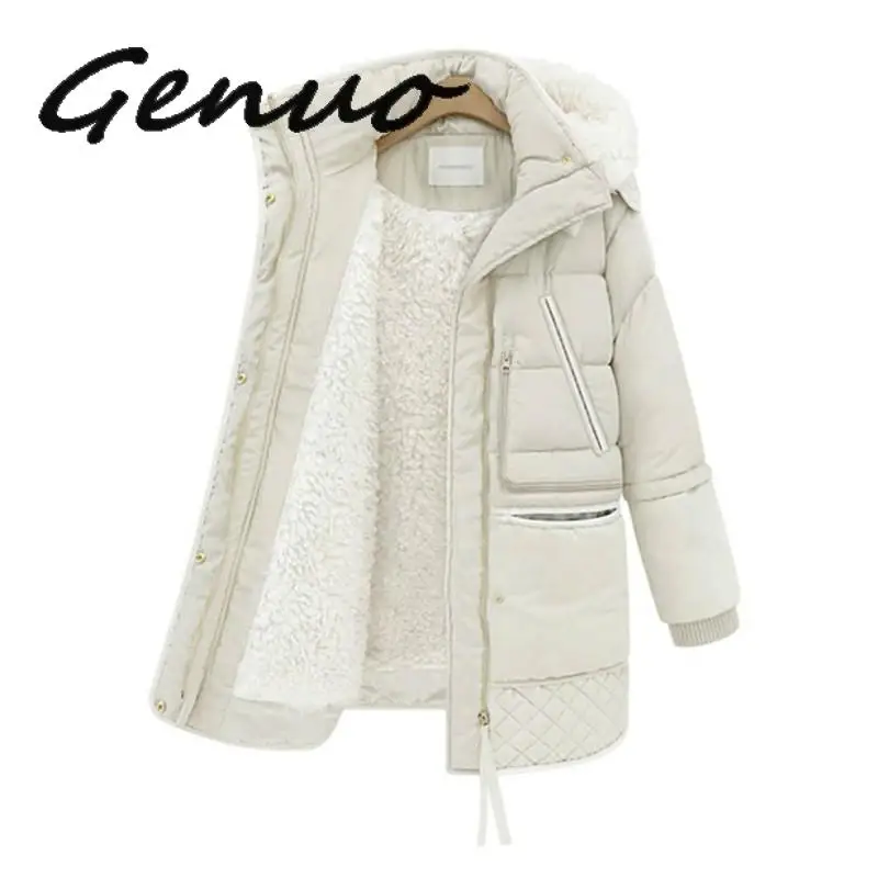 Женская зимняя куртка на хлопковом наполнителе средней длины | одежда