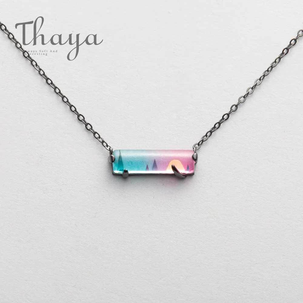 Женское Ожерелье Thaya Sunset прозрачная Подвеска из серебра и черного цвета с