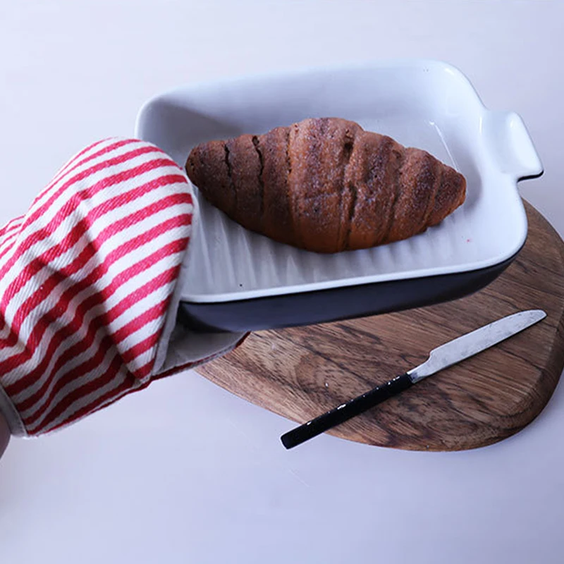 1Pcs Heat Resistant Microwave Oven Glove Non-slip Insulated Cotton Mitts Pot Bowl Holder Kitchen Cooking Baking Tools | Дом и сад