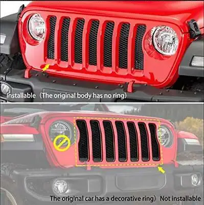 Подходит для 18 Jeep Wrangler JL передняя вставка гриля + облицовка передней фары