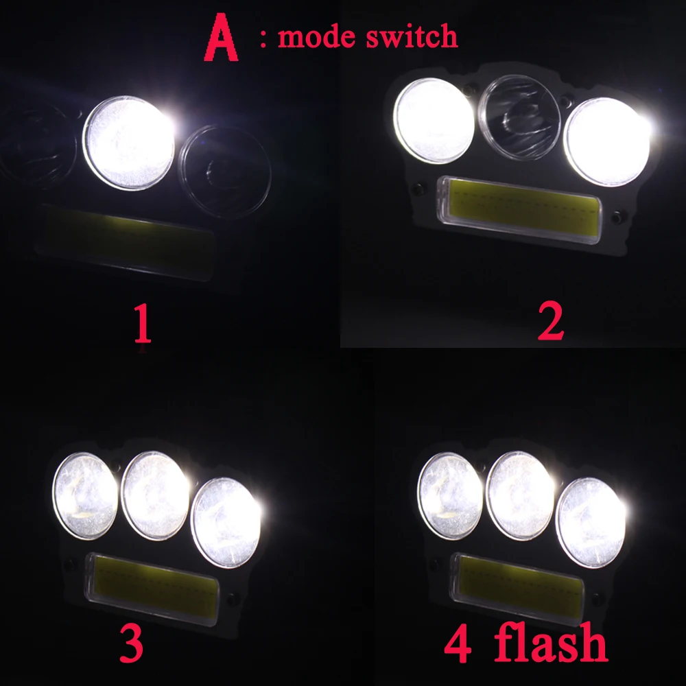 

8000LM Headlamp XM-L 3T6 +COB Led Headlight Lantern 7 Mode Waterproof Head flashlight Torch 18650 Rechargeable Battery