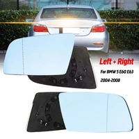 left right side blue heated electric wide angle wing mirror glass for bmw 5 e60 e61 2003 2004 2005 2006 2007 2008