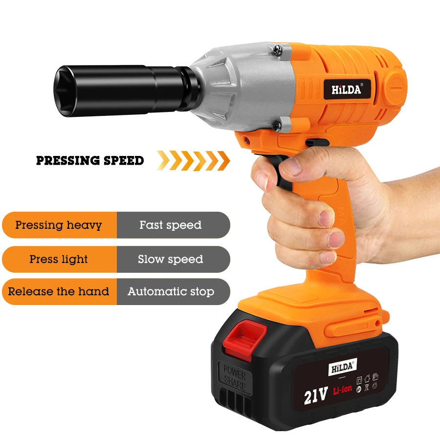 Аккумуляторный ударный электрический гайковерт 21 в бесщеточный торцевой ключ