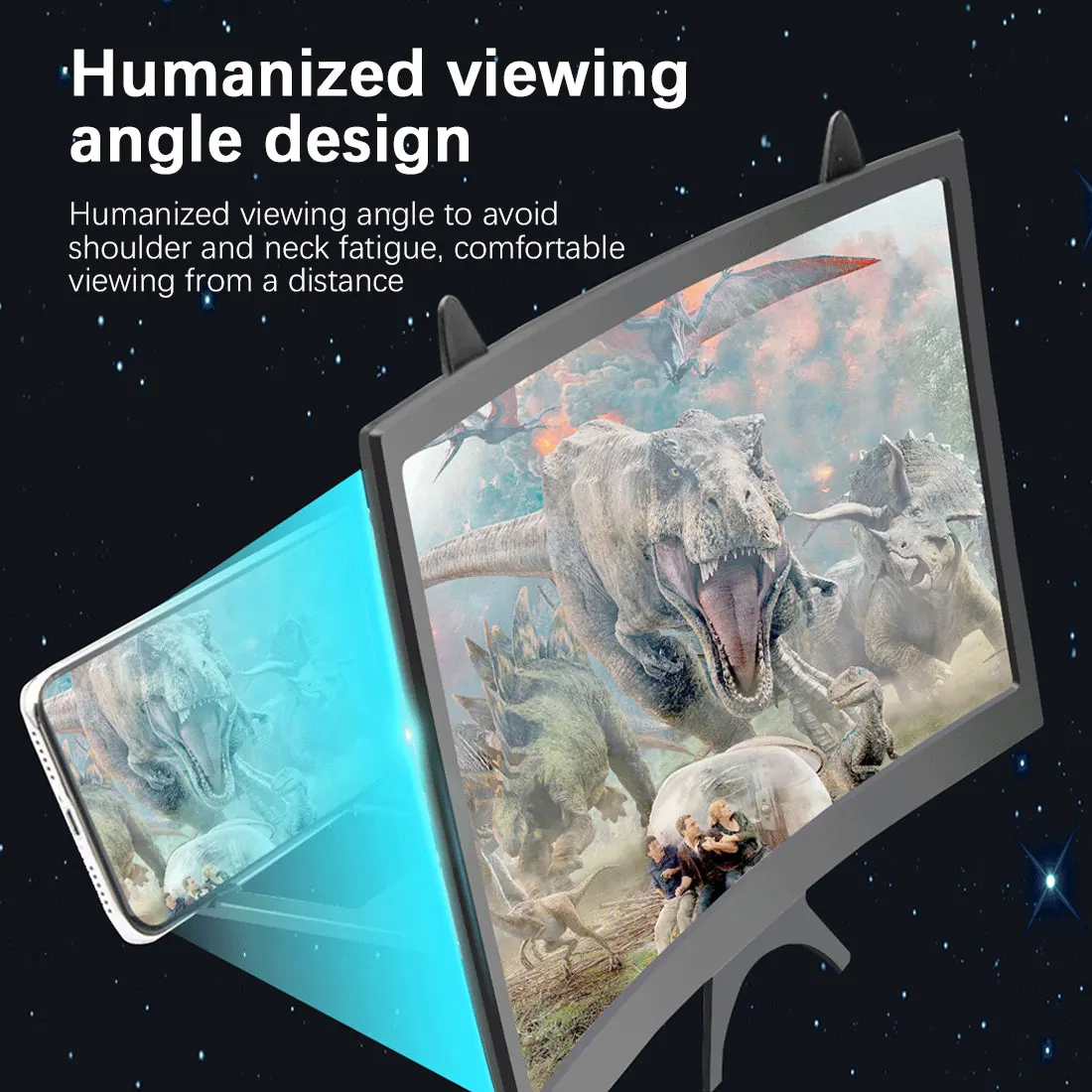 2-3X 3D усилитель экрана 12 дюймов мобильный телефон увеличитель HD видеоусилитель
