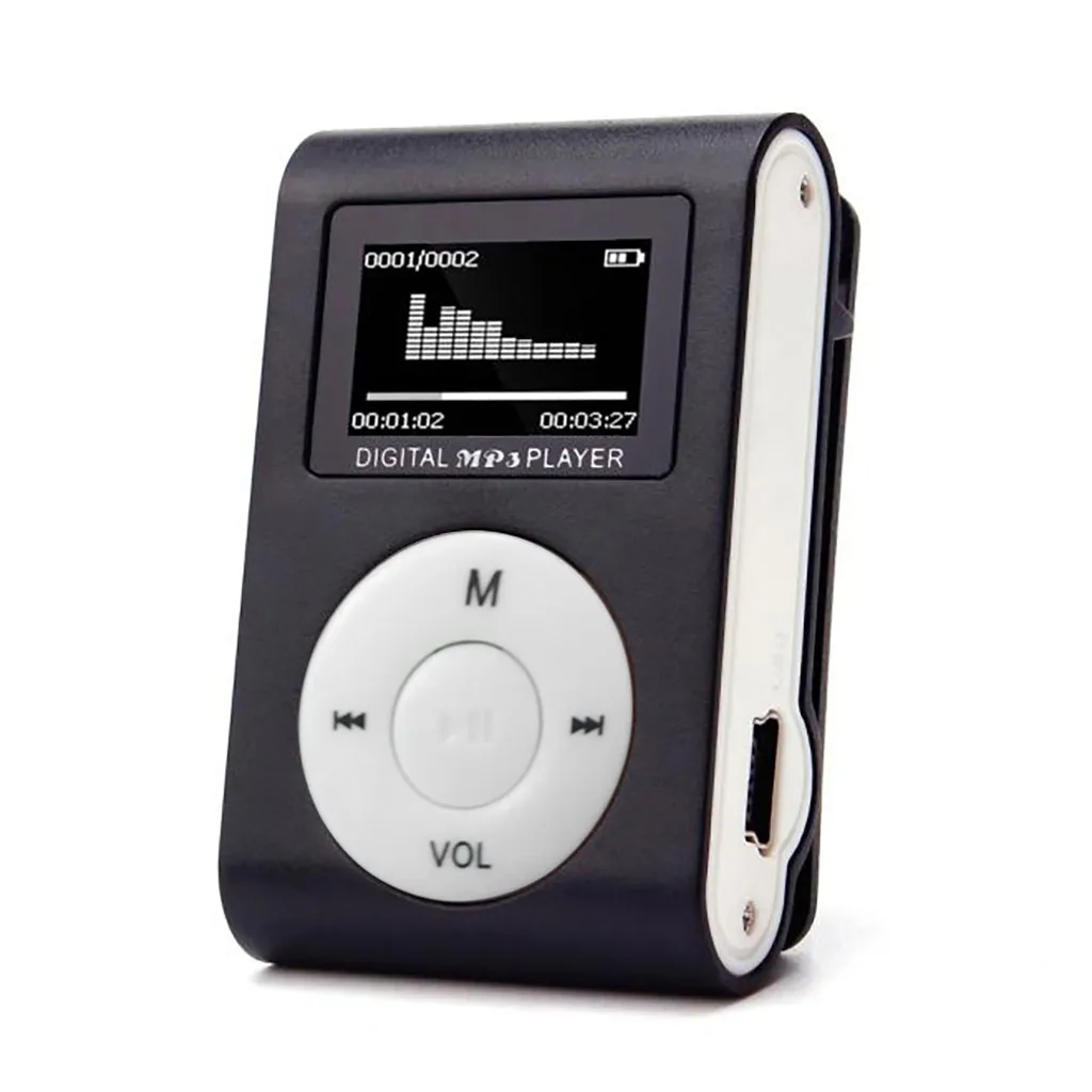Мини USB Клип MP3-плеер ЖК-экран Поддержка 32 ГБ Micro SD TF карта динамик Стильный дизайн