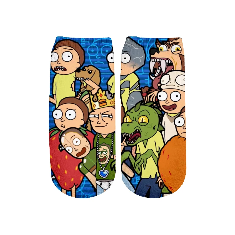 Новейшие Rick and Morty 3D печатных мультфильм милые короткие носки для мужчин женщин harajuku корейские носки RS-011 - Цвет: 21