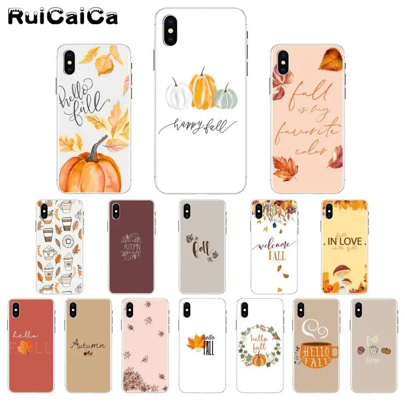 RuiCaiCa Прозрачный чехол для телефона с изображением тыквы счастливой осени iPhone 11 pro