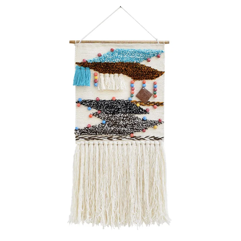 

Hand-Woven Tapestry Wool Tapestry Northern European Ins Mediterranean Style Sofa Background Decoration