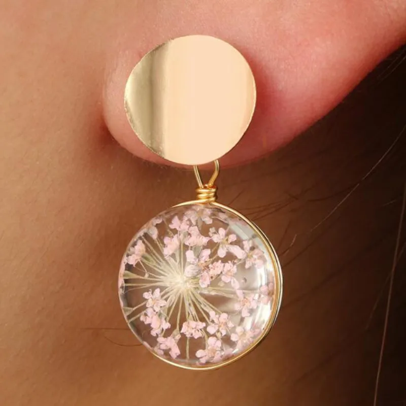 

Creative Temperament Glass Ball Starry Earrings for Women