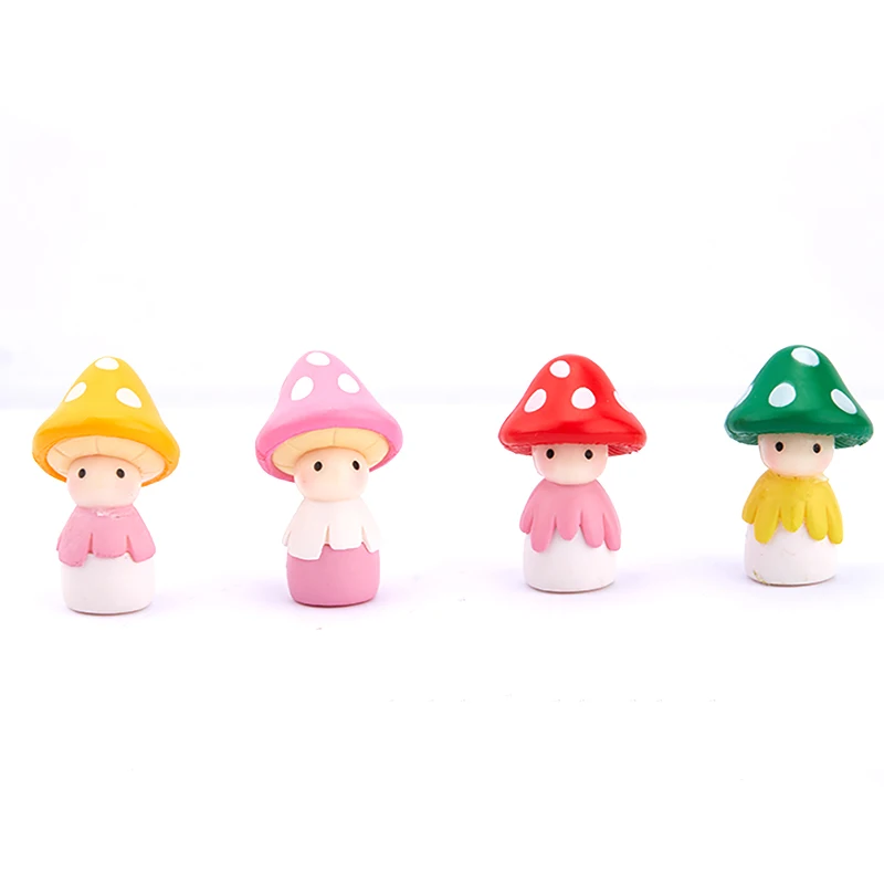 

4 цвета/лот маленькими грибами куклы Миниатюрный Сад мох микро Пейзаж орнамент отделочные материалы DIY кукла мясистые гриб