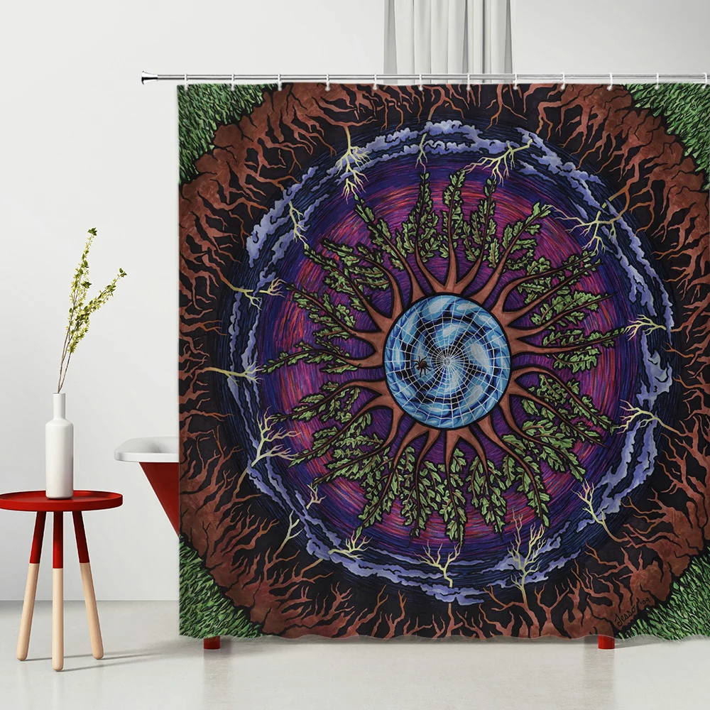 

Mandala Shower Curtain Set Waterproof Polyester Fabric 100% Waterproof Polyester Fabric Bathroom Screen Fabric Curtains