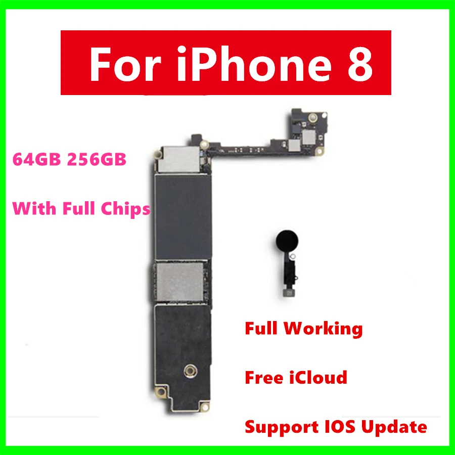 Разблокированная материнская плата для iphone 8 с/без Touch ID полная рабочая материнская плата для iphone 8 материнская плата с системой IOS полные чипы
