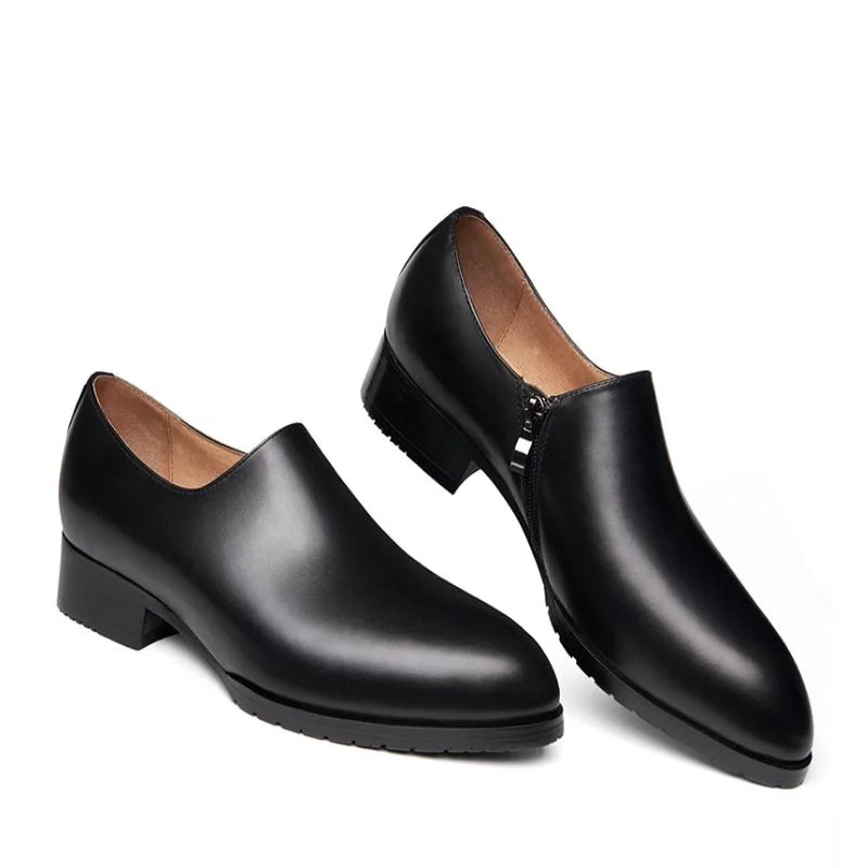 Simple Elegant Genuine Leather Business Casual Men Shoes Men's Wedding Dress England Trendy Pointed Toe Office Work | Обувь
