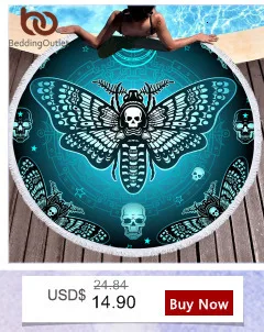 Постельное белье Outlet Death Moth круглое пляжное полотенце Готический Череп полотенце большое для взрослых бабочка Toalla кисточкой Луна галактика коврик для пикника