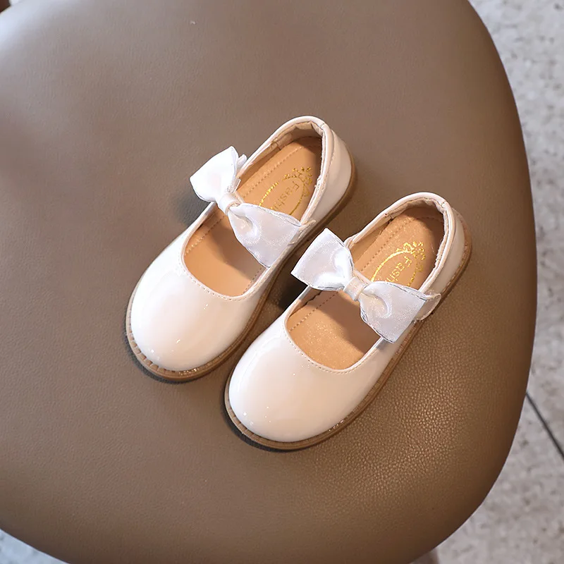 Fashion Girls Shoes Kids Little Princess Leather Shoes For Wedding Party Students Performance Dress Shoes Black Beige Red