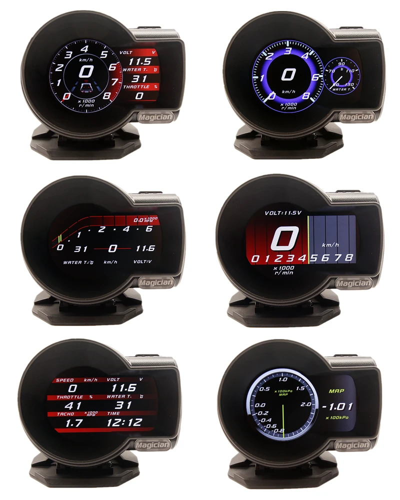Профессиональный маг OBD2 F835 дисплей на голову Автомобильный цифровой датчик напряжения измеритель скорости температура воды сигнализация масло Авто F 835 OBD 2