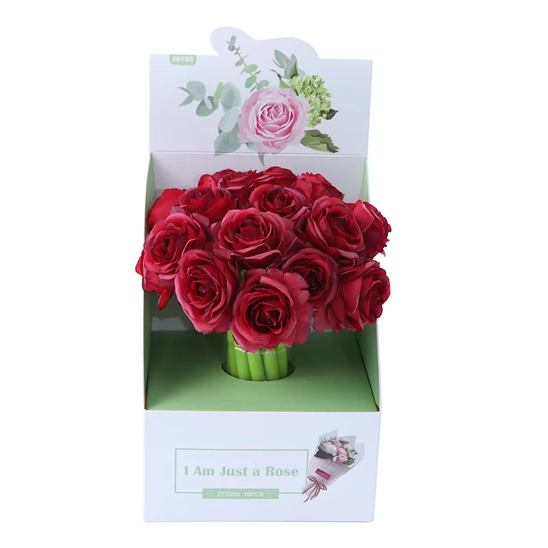 

16 pcs/lot Creative Simulation Red Rose Gel Pen Cute 0.5 mm Signature Pen Promotional Gift Stationery School Supplies