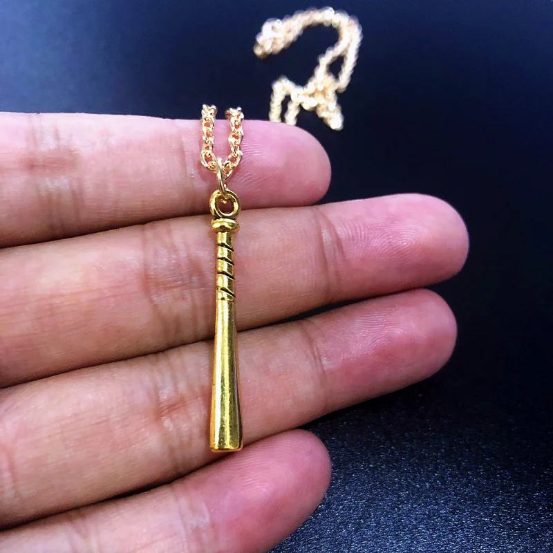 

Kpop Punk Baseball Bat Pendant Necklace Charm Statement Hip Hop Jewelry Party Gift For Women Men Girls Boy New Fashion