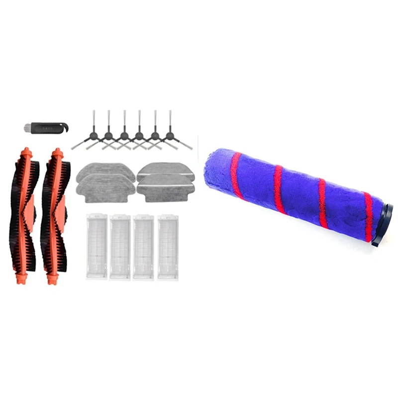 

Роликовые щетки для Dyson V7 V8 V10 V11 и боковая щетка, швабра с тканевым фильтром, основная щетка для Xiaomi Mijia STYJ02YM