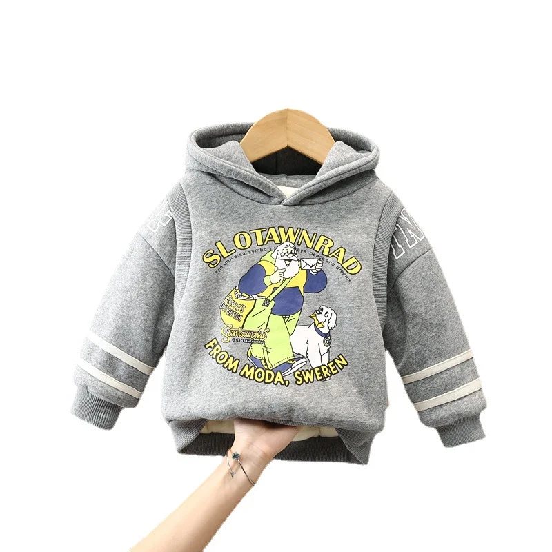 

New Winter Baby Girl Clothes Children Fashion Thick Hoodies Toddler Cartoon Casual Costume Infant Boys Clothing Kids Sportswear