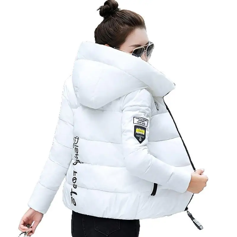 

2019 New Fashion Short Cotton-padded Jacket Women's Small Cotton-padded Jacket Size Hooded Coat Warm Cotton-padded Jacket