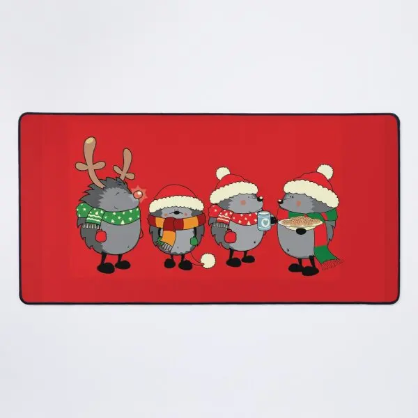 

Рождественский коврик для мыши с ежами, Настольный коврик, игровой компьютерный коврик для мыши, большой коврик для мыши, большой Нескользя...
