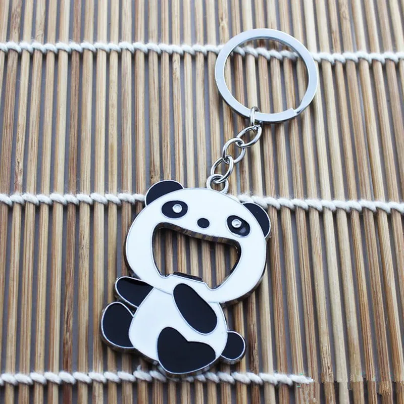 Портативный милый брелок для бутылка с изображением панды пива содовой
