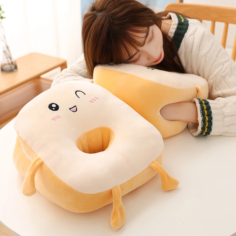 

32cm New Toast Bread Pillow Soft Down Cotton Stuffed Complete Cartoon Plush Toy Home Seat Cushion Girl Cushion Toy Office Nap P