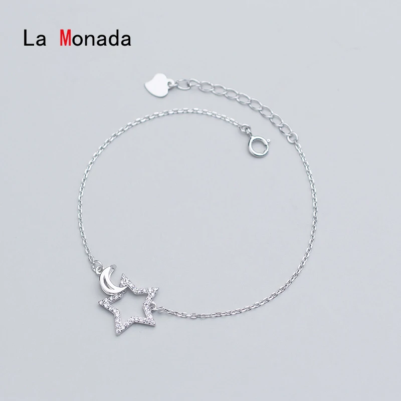 

Женский браслет La Monada, из стерлингового серебра 925 пробы, со звездами, луной, дизайнерский, серебряный, 925
