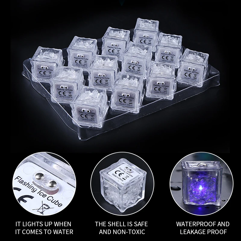 3 шт. кубики льда СИД Светящиеся вечерние шар флэш светильник светящиеся неоновые