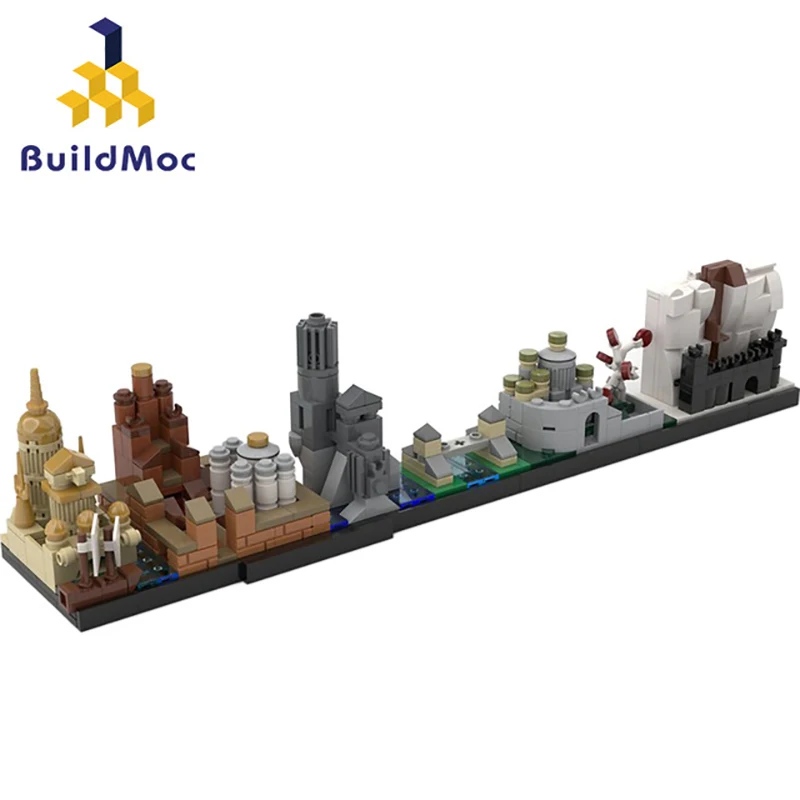 

Buildmoc TV Movie The Power of Game Sunset Kingdoms Skylines Architecture Winterfells Castle City House Building Blocks Kid Toys