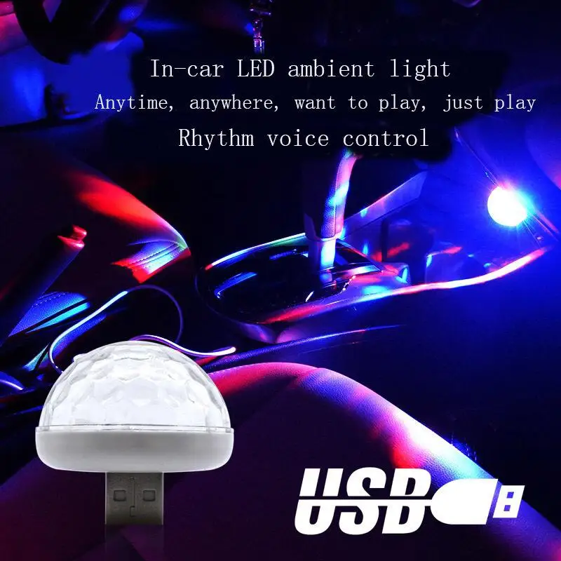 

Миниатюрный прожектор с USB, музыкальный сценический прожектор для шоу, клуба, дискотеки, светильник прожектор со звуковым управлением, Крис...