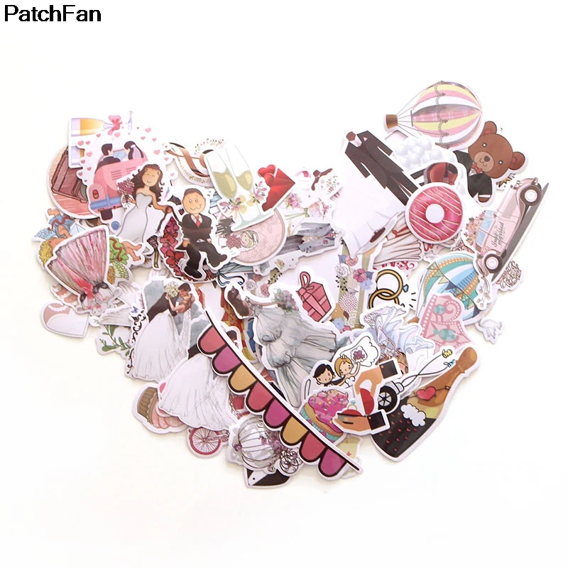 

Patchfan 68pcs Wedding theme Art print home decor wall notebook phone luggage laptop bicycle scrapbooking album stickers A3740