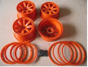 Complete hub orange Комплект шин переднего и заднего колеса для 1/5 MADMAX HPI ROVAN KM Baja 5B Rc автозапчасти - Цвет: Complete hub orange