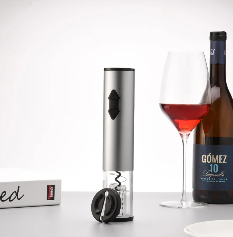 

Dry Battery Electric Wine Opener, with Foil Cutting Knife, Replaceable Battery, with Bottle Open Indicator