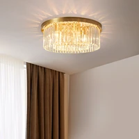 postmodern ceiling lamp light luxury crystal bedroom lamp copper atmosphere high end living room lamp simple copper study lamp
