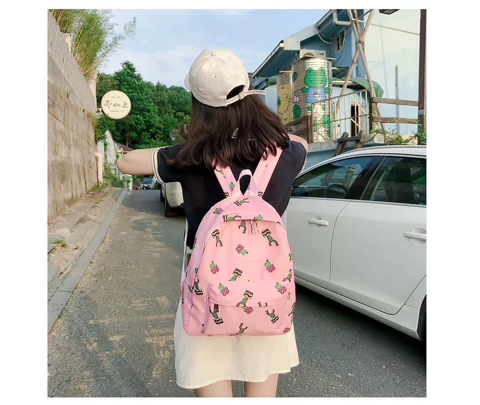 TTOU Ulzzang женский рюкзак с мультяшным котом, милая сумка, водонепроницаемый рюкзак для ноутбука, школьный рюкзак с модным принтом, дорожные сумки Mochilas