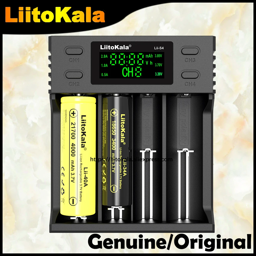 

Liitokala Lii-PD4 Lii-S2 Lii-S4 Lii-500S 18650 Lithium battery charger 3.7V 21700 26650 25500 18500 20700 14500 16340 AA Battery