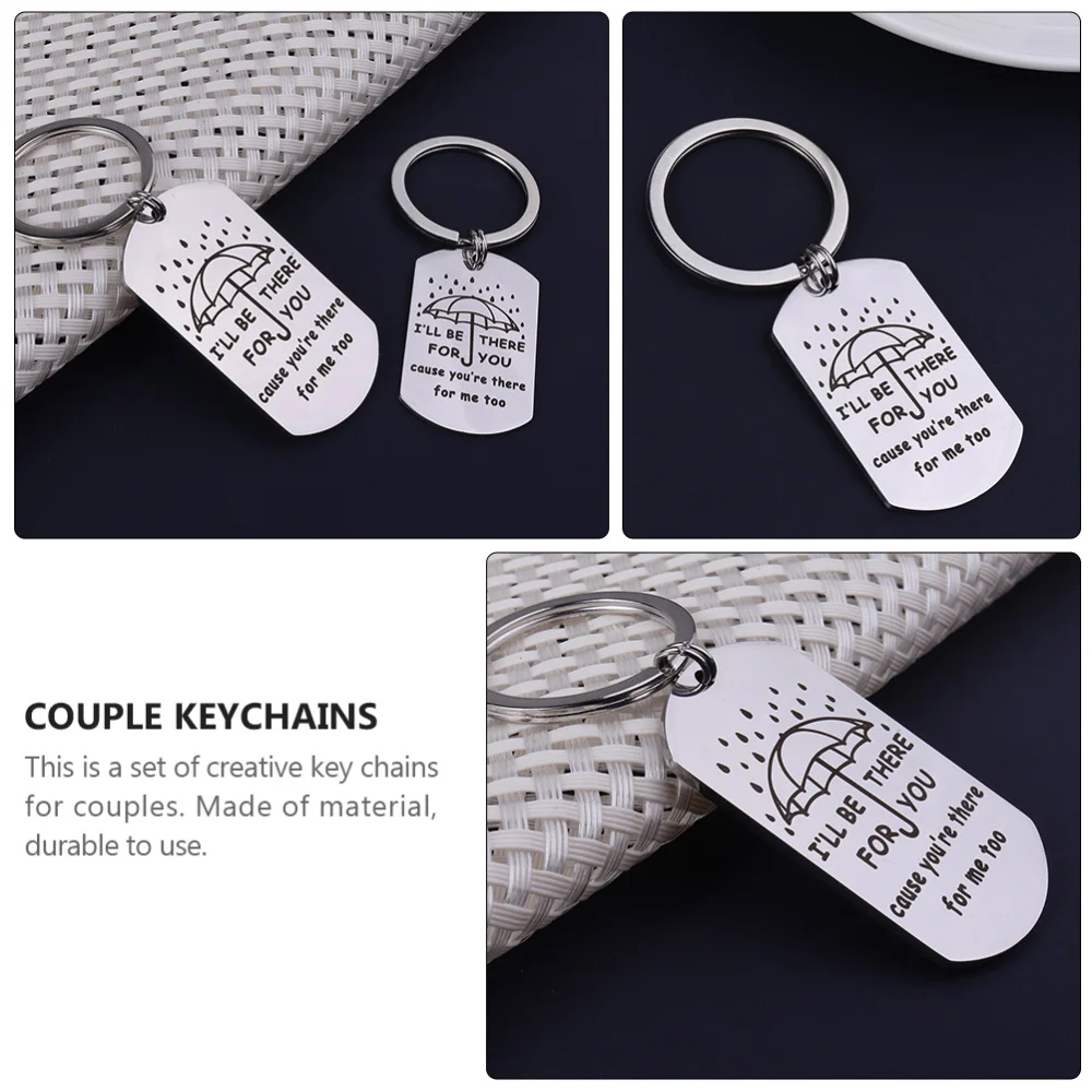 

2pcs Creative Stainless Steel Key Chains Valentine's Day Couple Key Chains