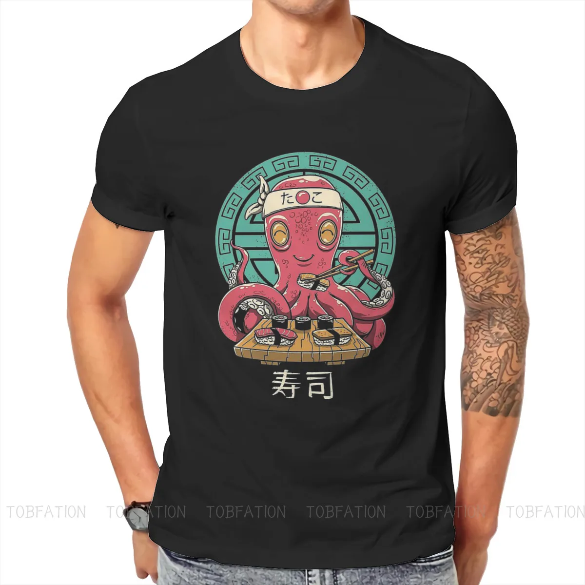

Есть суши Kawaii футболка с изображением еды в классическом стиле больших размеров с О-образным вырезом Футболка Большая распродажа Harajuku мужс...