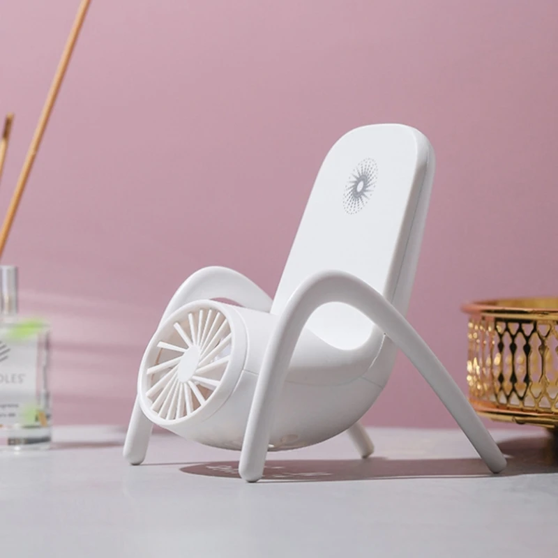 

2-in-1 USB Fan Charging Mobile Phone Holder Battery Life Handheld Quiet Mini Fan with Protective Net