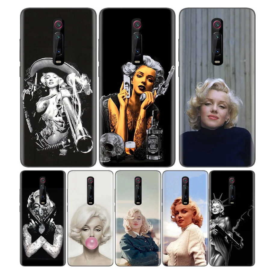 Черный мягкий силиконовый чехол-сумка для Xiaomi mi 9T CC9 Red mi 4 4X5 6 6A 7 7A Note Plus K20 Pro F1 Tampa Fall Marilyn Monroe t