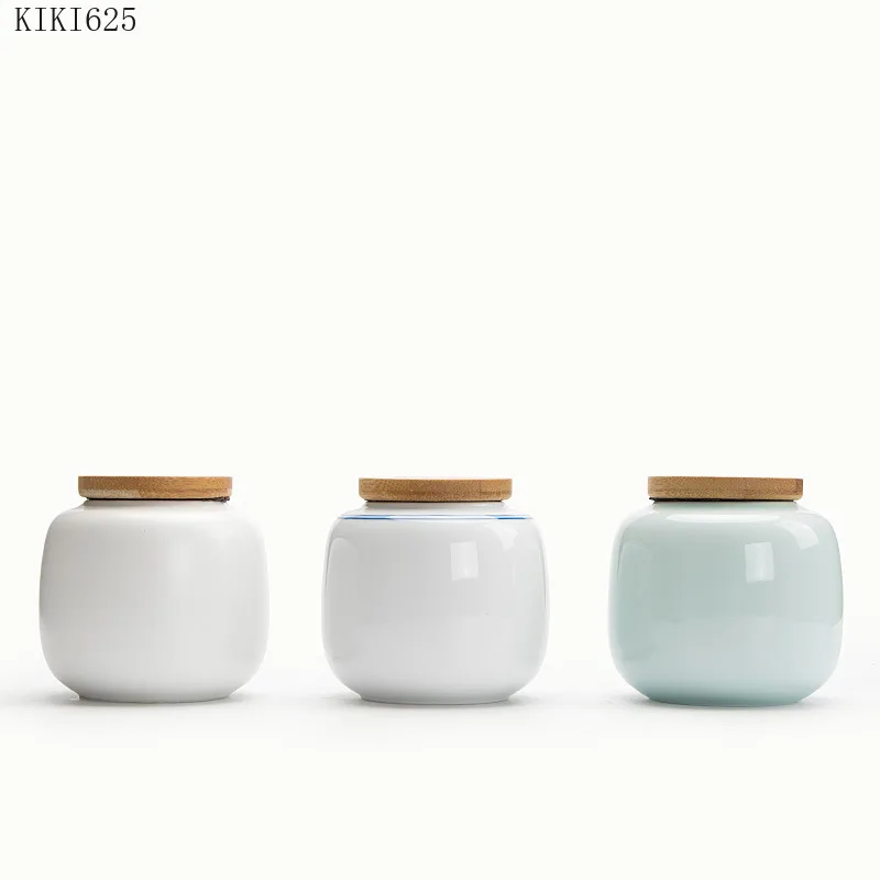 

Creative Ceramic Tea Caddy Portable Mini Storage Box Container Household Candy Tea Dispensing Cans Kitchen Utensils Porcelain