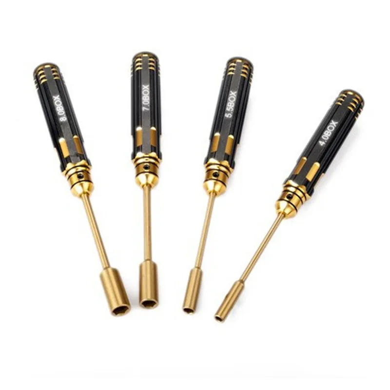 

4Pcs HSS Titanium M2 M3 M4 M5 Hexagonal Cylinder Screwdriver Wrench With Socket For RC Drone Model DIY Home Tool Screw Tool