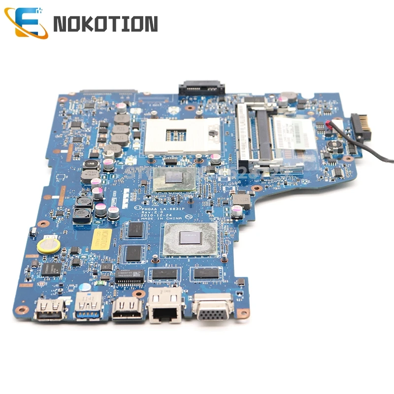 NOKOTION материнская плата для ноутбука TOSHIBA Satellite A665 P750 P755 основная плата K000125710 PHQAA LA-6831P HM65 DDR3 GT540M 1 Гб